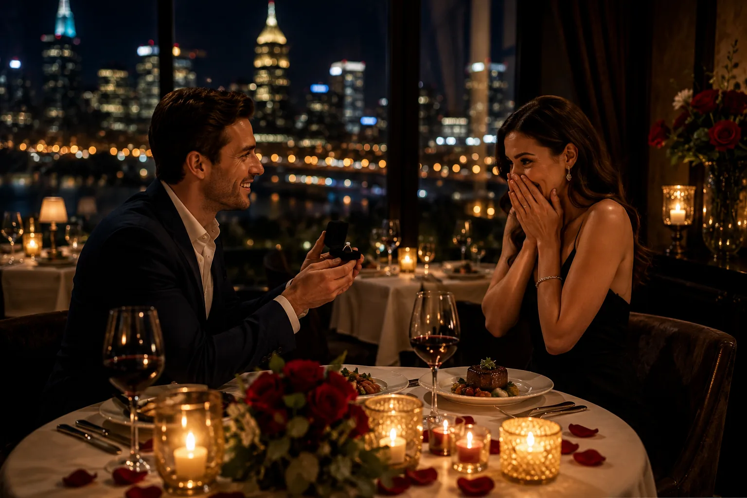 Couple enjoying a special dinner together